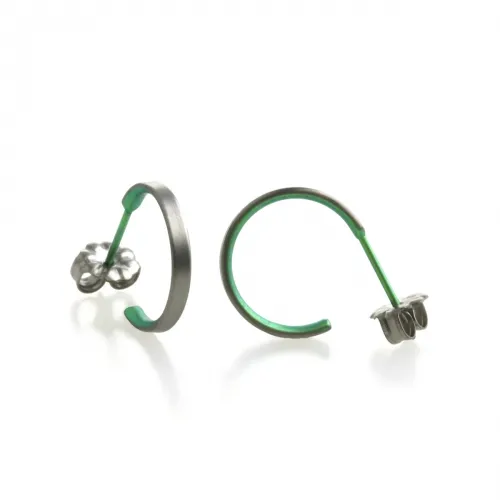 Small Subtle Green Colour Hoop Earrings